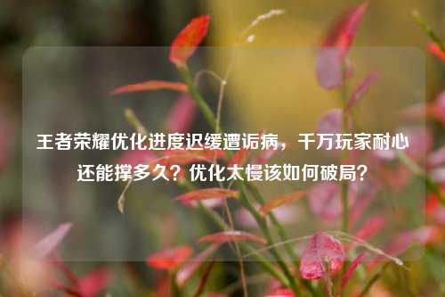 王者荣耀优化进度迟缓遭诟病,千万玩家耐心还能撑多久?优化太慢该如何破局?