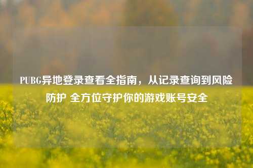 PUBG异地登录查看全指南，从记录查询到风险防护 全方位守护你的游戏账号安全