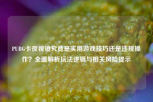 PUBG卡夜视镜究竟是实用游戏技巧还是违规操作?全面解析玩法逻辑与相关风险提示