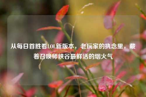从每日首胜看LOL新版本,老玩家的执念里,藏着召唤师峡谷最鲜活的烟火气