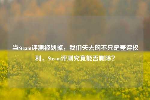 当Steam评测被划掉,我们失去的不只是差评权利,Steam评测究竟能否删除?
