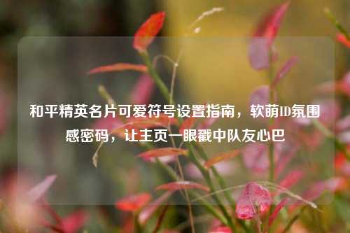 和平精英名片可爱符号设置指南,软萌ID氛围感密码,让主页一眼戳中队友心巴