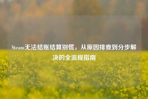 Steam无法结账结算别慌，从原因排查到分步解决的全流程指南