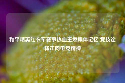 和平精英红衣军赛事热血重燃集体记忆 竞技诠释正向电竞精神