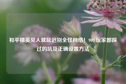 和平精英见人就延迟别全怪网络!90%玩家都踩过的坑及正确设置方法