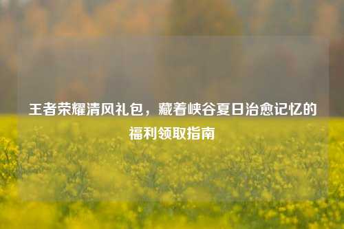 王者荣耀清风礼包,藏着峡谷夏日治愈记忆的福利领取指南
