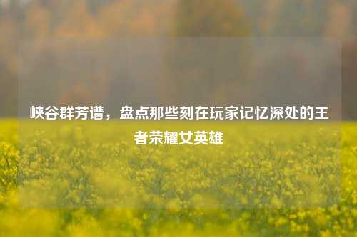 峡谷群芳谱,盘点那些刻在玩家记忆深处的王者荣耀女英雄