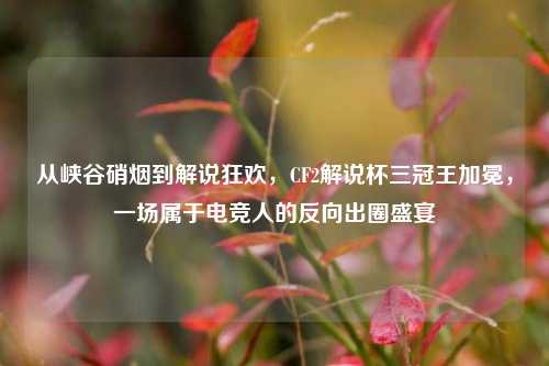 从峡谷硝烟到解说狂欢,CF2解说杯三冠王加冕,一场属于电竞人的反向出圈盛宴