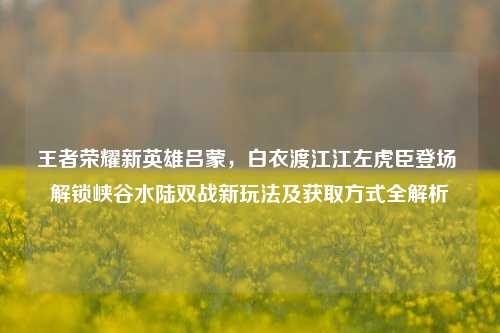 王者荣耀新英雄吕蒙,白衣渡江江左虎臣登场 解锁峡谷水陆双战新玩法及获取方式全解析