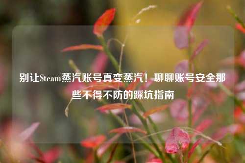 别让Steam蒸汽账号真变蒸汽！聊聊账号安全那些不得不防的踩坑指南