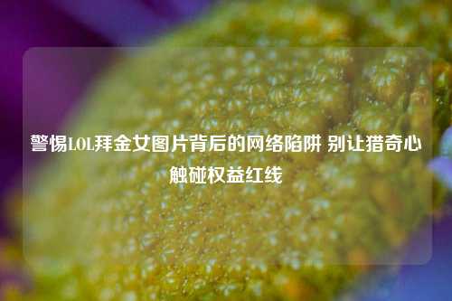警惕LOL拜金女图片背后的网络陷阱 别让猎奇心触碰权益红线
