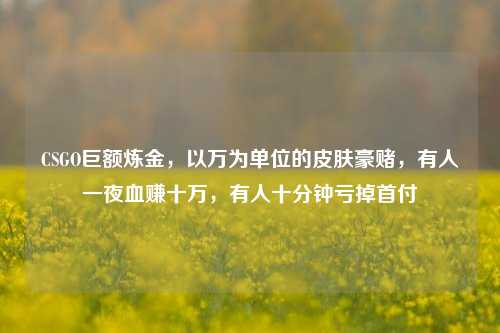 CSGO巨额炼金，以万为单位的皮肤豪赌，有人一夜血赚十万，有人十分钟亏掉首付