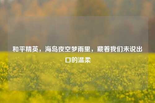 和平精英,海岛夜空梦雨里,藏着我们未说出口的温柔