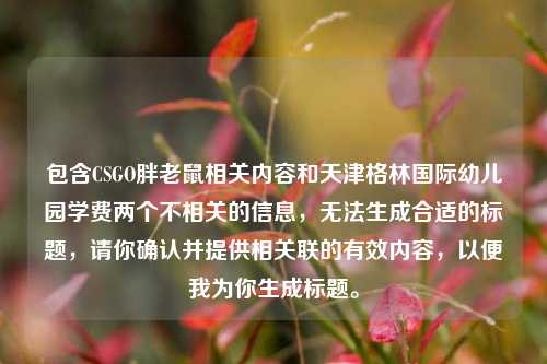 包含CSGO胖老鼠相关内容和天津格林国际幼儿园学费两个不相关的信息，无法生成合适的标题，请你确认并提供相关联的有效内容，以便我为你生成标题。