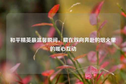 和平精英最温馨瞬间，藏在双向奔赴的烟火里的暖心互动