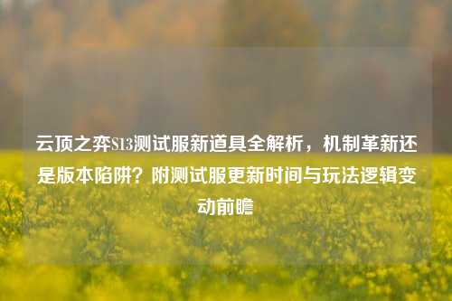 云顶之弈S13测试服新道具全解析,机制革新还是版本陷阱?附测试服更新时间与玩法逻辑变动前瞻
