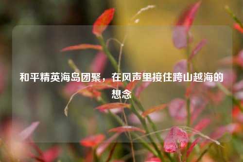 和平精英海岛团聚,在风声里接住跨山越海的想念