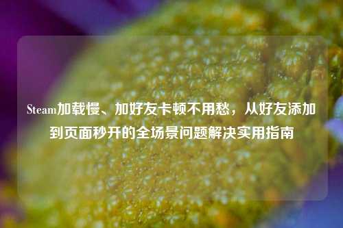 Steam加载慢、加好友卡顿不用愁,从好友添加到页面秒开的全场景问题解决实用指南