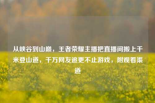 从峡谷到山巅,王者荣耀主播把直播间搬上千米登山道,千万网友追更不止游戏,附观看渠道