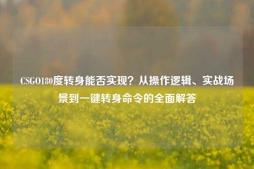 CSGO180度转身能否实现?从操作逻辑、实战场景到一键转身命令的全面解答