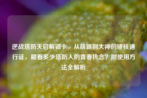 逆战塔防天启解锁卡，从萌新到大神的硬核通行证，藏着多少塔防人的青春执念？附使用方法全解析