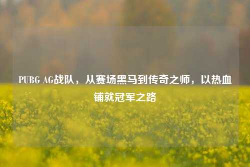 PUBG AG战队,从赛场黑马到传奇之师,以热血铺就冠军之路