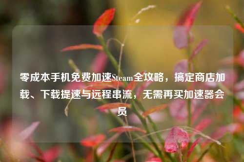 零成本手机免费加速Steam全攻略,搞定商店加载、下载提速与远程串流,无需再买加速器会员