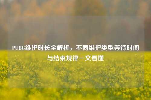 PUBG维护时长全解析,不同维护类型等待时间与结束规律一文看懂