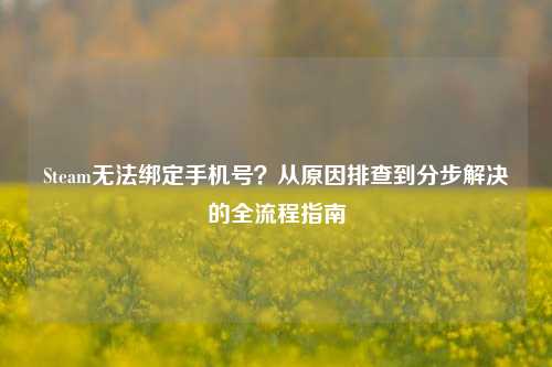 Steam无法绑定手机号?从原因排查到分步解决的全流程指南