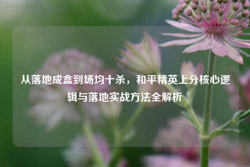 从落地成盒到场均十杀,和平精英上分核心逻辑与落地实战方法全解析