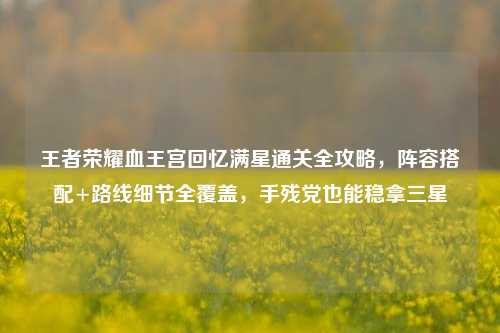 王者荣耀血王宫回忆满星通关全攻略,阵容搭配+路线细节全覆盖,手残党也能稳拿三星