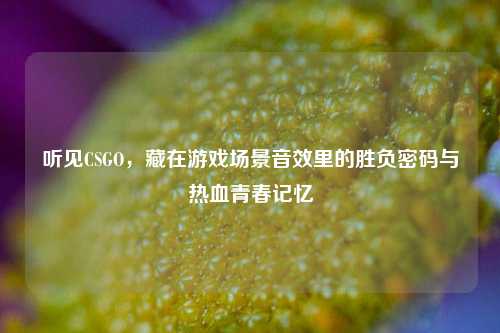 听见CSGO,藏在游戏场景音效里的胜负密码与热血青春记忆