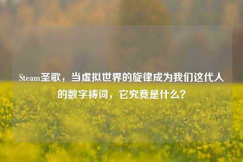 Steam圣歌,当虚拟世界的旋律成为我们这代人的数字祷词,它究竟是什么?
