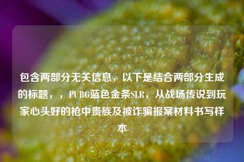 包含两部分无关信息,以下是结合两部分生成的标题,,PUBG蓝色金条SLR,从战场传说到玩家心头好的枪中贵族及被诈骗报案材料书写样本