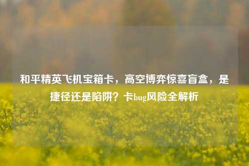 和平精英飞机宝箱卡,高空博弈惊喜盲盒,是捷径还是陷阱?卡bug风险全解析
