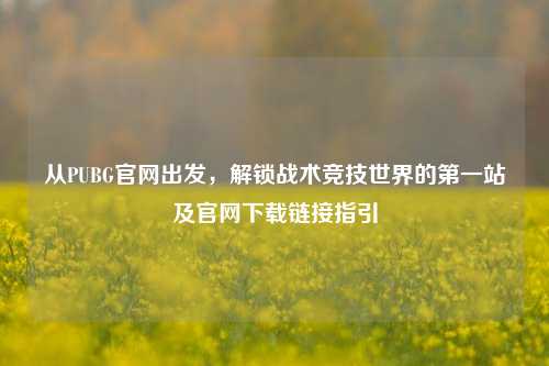 从PUBG官网出发，解锁战术竞技世界的第一站及官网下载链接指引