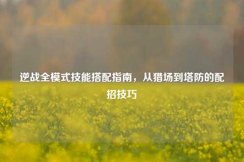 逆战全模式技能搭配指南,从猎场到塔防的配招技巧