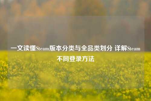 一文读懂Steam版本分类与全品类划分 详解Steam不同登录方法