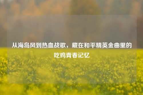 从海岛风到热血战歌，藏在和平精英金曲里的吃鸡青春记忆