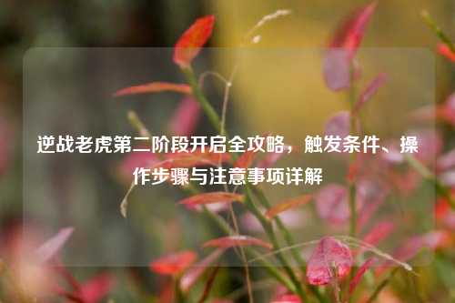 逆战老虎第二阶段开启全攻略,触发条件、操作步骤与注意事项详解