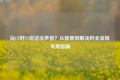 玩CF时YY说话没声音?从排查到解决的全流程实用指南