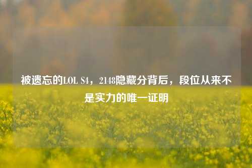 被遗忘的LOL S4,2148隐藏分背后,段位从来不是实力的唯一证明