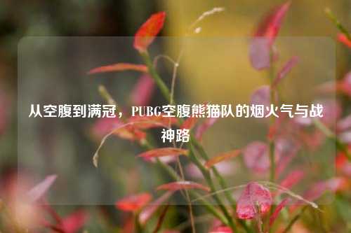 从空腹到满冠，PUBG空腹熊猫队的烟火气与战神路