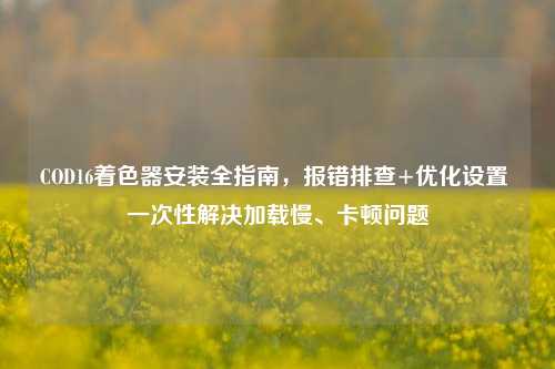 COD16着色器安装全指南,报错排查+优化设置 一次性解决加载慢、卡顿问题