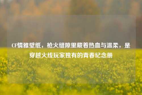 CF情雅壁纸,枪火缝隙里藏着热血与温柔,是穿越火线玩家独有的青春纪念册