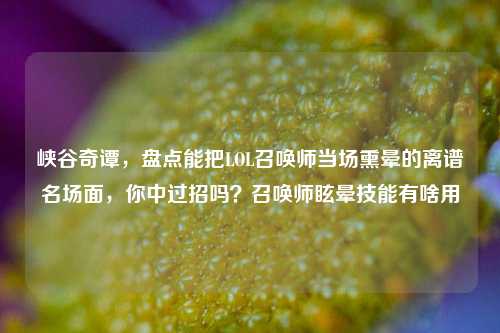 峡谷奇谭,盘点能把LOL召唤师当场熏晕的离谱名场面,你中过招吗?召唤师眩晕技能有啥用