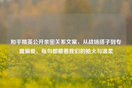 和平精英公开亲密关系文案，从战场搭子到专属偏爱，每句都藏着我们的枪火与温柔