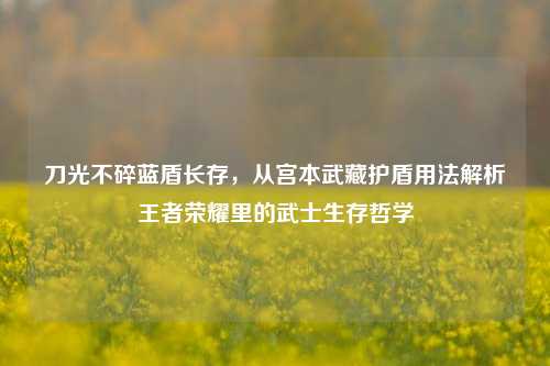 刀光不碎蓝盾长存,从宫本武藏护盾用法解析王者荣耀里的武士生存哲学
