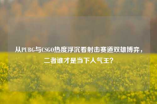 从PUBG与CSGO热度浮沉看射击赛道双雄博弈，二者谁才是当下人气王？