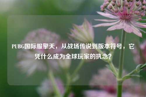 PUBG国际服擎天,从战场传说到版本符号,它凭什么成为全球玩家的执念?